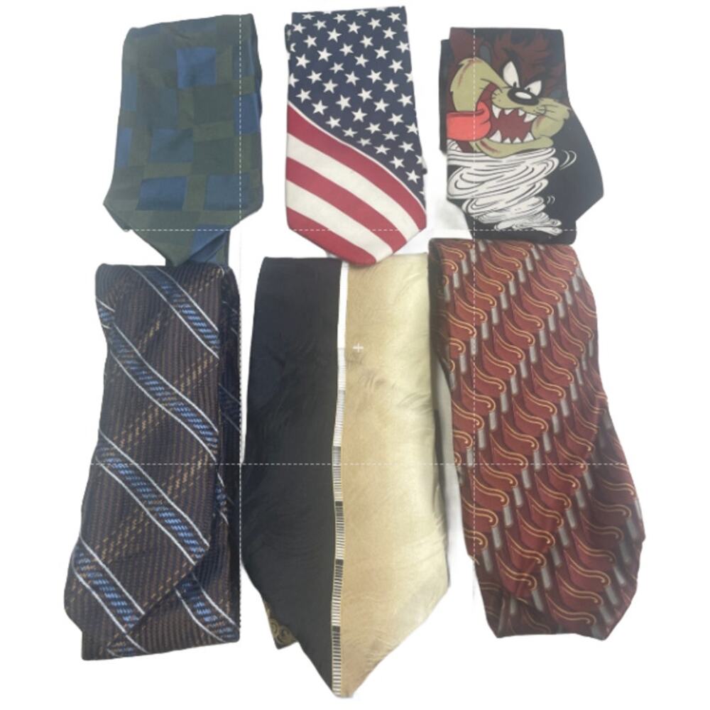 Lot of 6 USA Tazmanian Devil Art Deco Vintage and Modern Mens Neck Ties